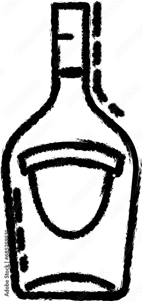 Fototapeta premium bottle of alcohol dusk icon grunge style vector