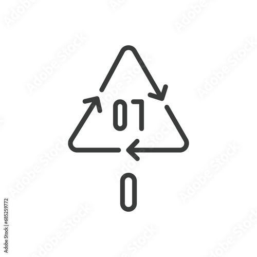 O 07 recycling code symbol. Plastic recycling vector Other Plastic Materials sign. Line design. Editable stroke
