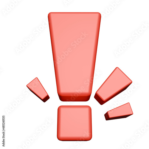 3d red exclamation mark PNG