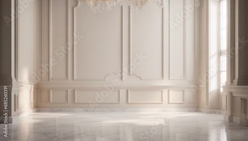 light and shadow room mock ups - light beige and white marble wall