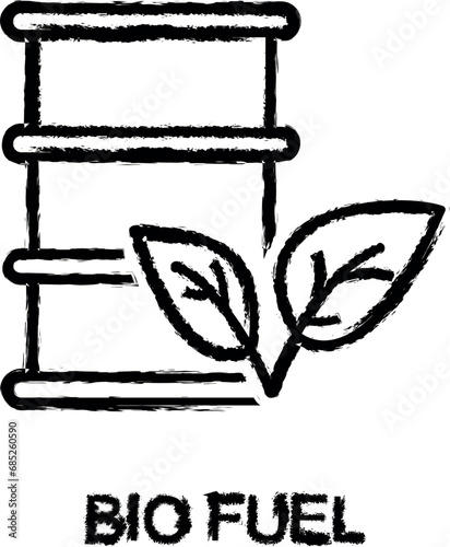 bio fuel outline icon grunge style vector