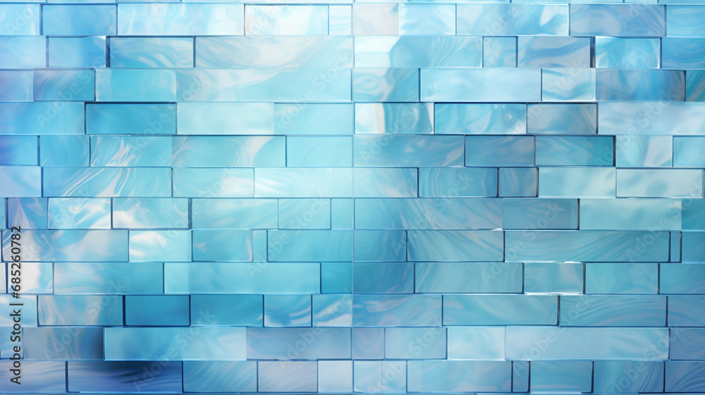 texture of clear crystals of blue tones, broken precisely like a tile where we find patterns of rectangular crystals, very elongated - obrazy, fototapety, plakaty 