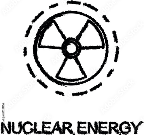 nuclear energy outline icon grunge style vector photo