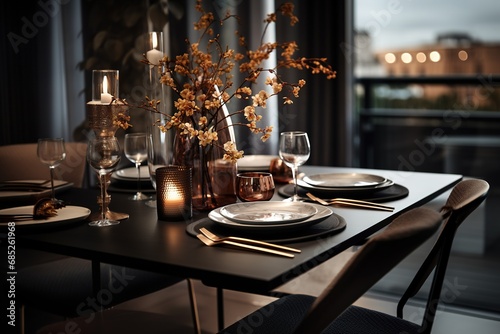 Elegant table setting with decorate set