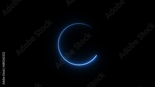 Wallpaper Mural Neon circle rotation, glowing effect circle frame animation isolated on black background. Torontodigital.ca