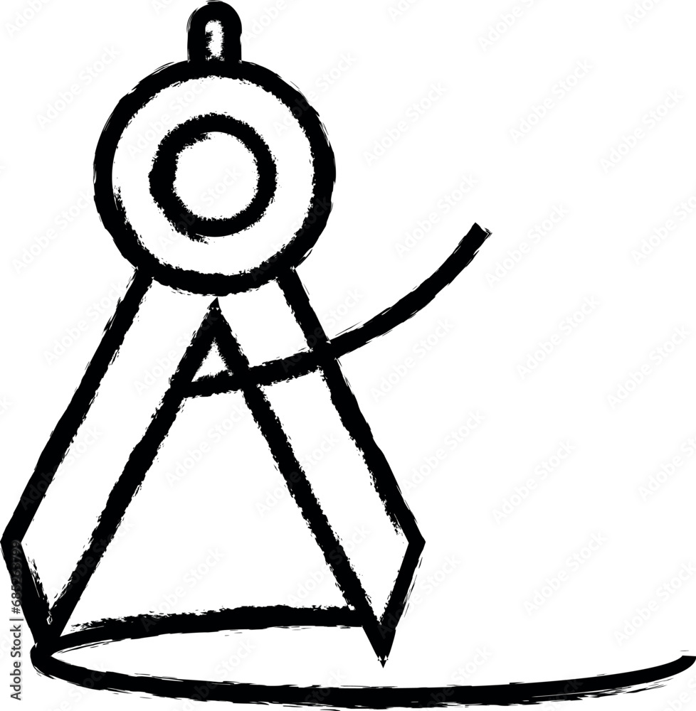 compass outline icon grunge style vector compass outline icon grunge style vector