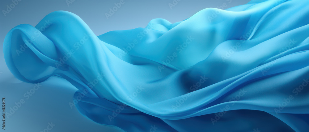 Obraz premium Ethereal blue fabric floating gracefully.