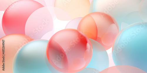 Abstract background with pastel geometric spheres.