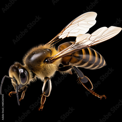 bee or honeybee isolated on the white background © PanArt