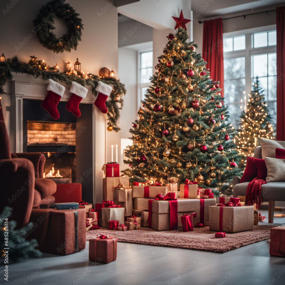 Obraz premium Christmas, Generative AI illustrations