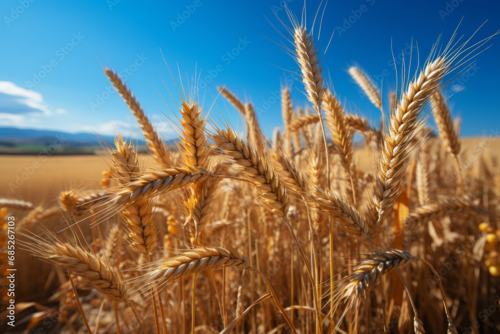 A wheat field border natural outside. Generative Ai. A wheat field border natural outside. Generative Ai.