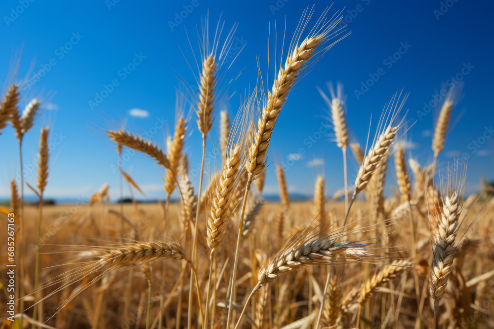 A wheat field border natural outside. Generative Ai. A wheat field border natural outside. Generative Ai.