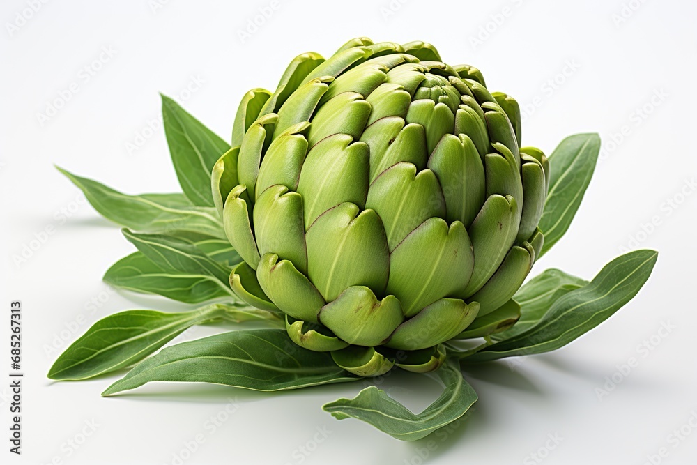 Fototapeta premium Artichoke on white background Generative AI