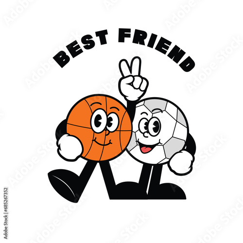 Bestfriend Retro Mascot Character