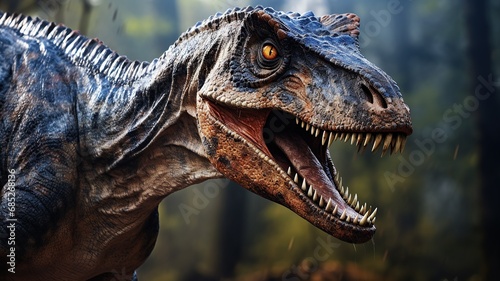 horizontal view of a t-rex dinosaur AI generated © AlfredoGiordano