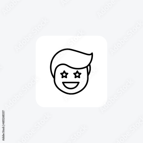 Excited, Excitement, Enthusiasm, line icon, outline icon, pixel perfect icon