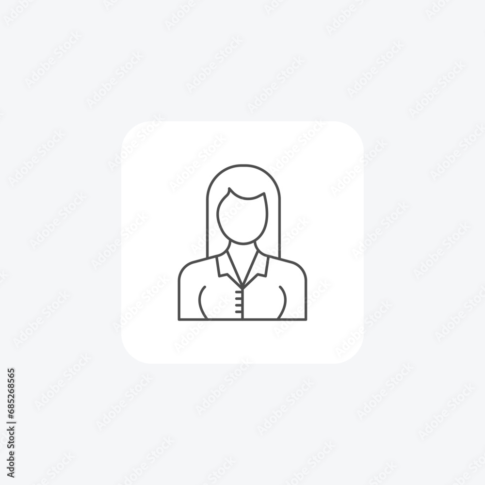 Businesswoman, Entrepreneur, thin line icon, grey outline icon, pixel perfect icon Businesswoman, Entrepreneur, thin line icon, grey outline icon, pixel perfect icon
