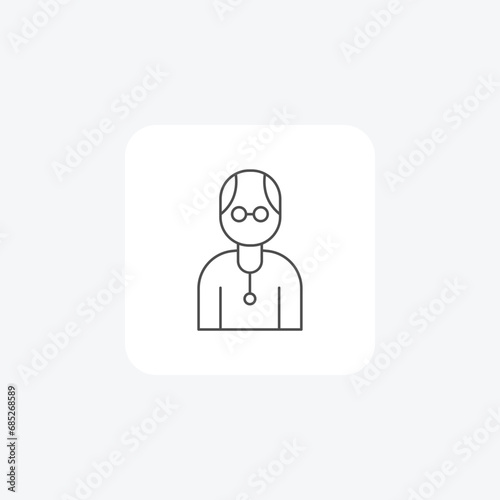 Seniors, Elderly, Aging Gracefully, thin line icon, grey outline icon, pixel perfect icon © Blinix Solutions