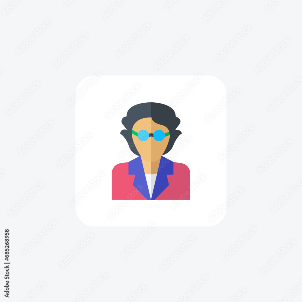 Scientist, Science, Research, flat color icon, pixel perfect icon