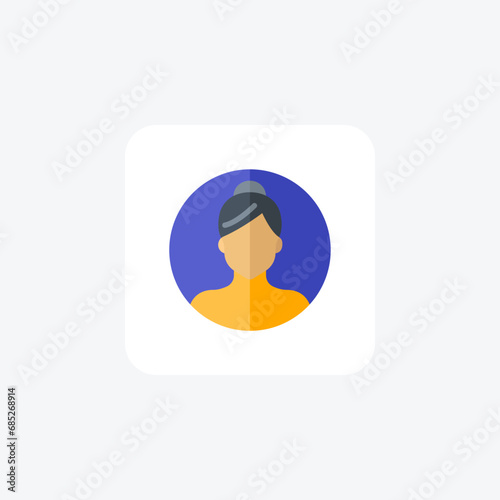 Female, Woman, flat color icon, pixel perfect icon