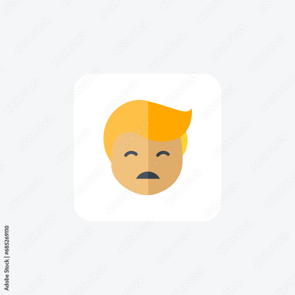 Sadness, Emotions, Melancholy, flat color icon, pixel perfect icon Sadness, Emotions, Melancholy, flat color icon, pixel perfect icon