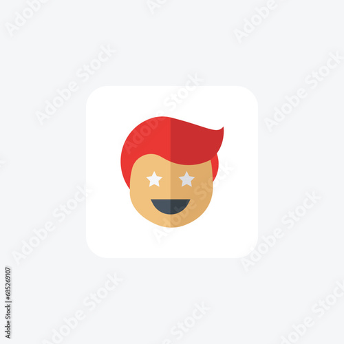 Excited, Excitement, Enthusiasm, flat color icon, pixel perfect icon