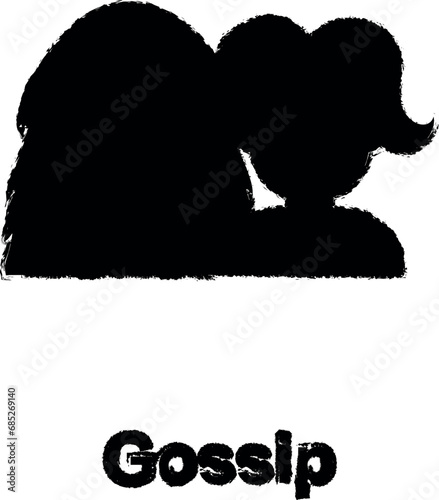 gossip, female color icon grunge style vector
