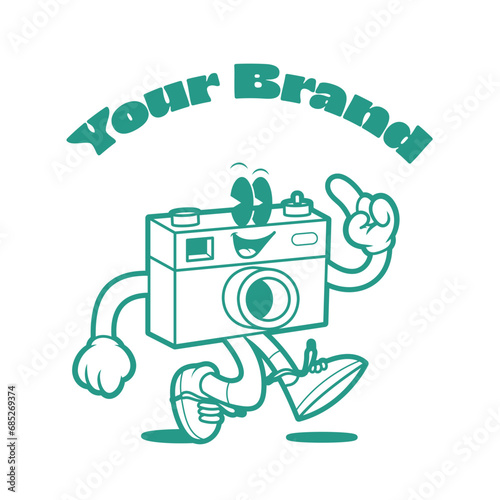 Camera Retro Mascot Character