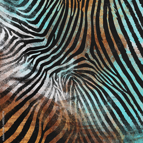 Bright artistic African background. Safari backdrop with zebra skin prints. Scrapbook paper