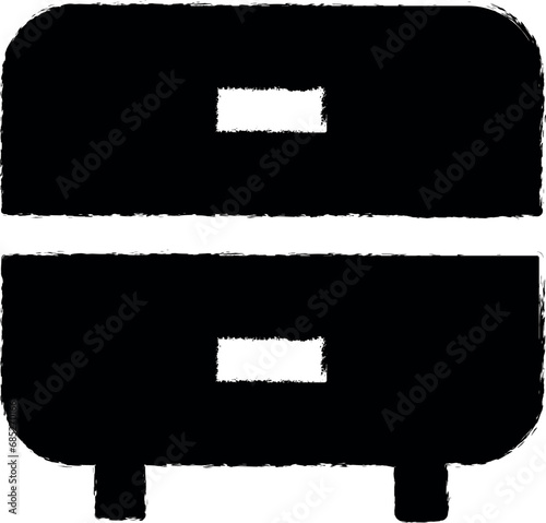 nightstand glyph icon grunge style vector