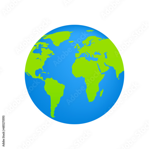 Earth globes isolated on white background. Flat planet earth icon. Earth day or environment conservation concept. Save green planet concept. Vector illustration