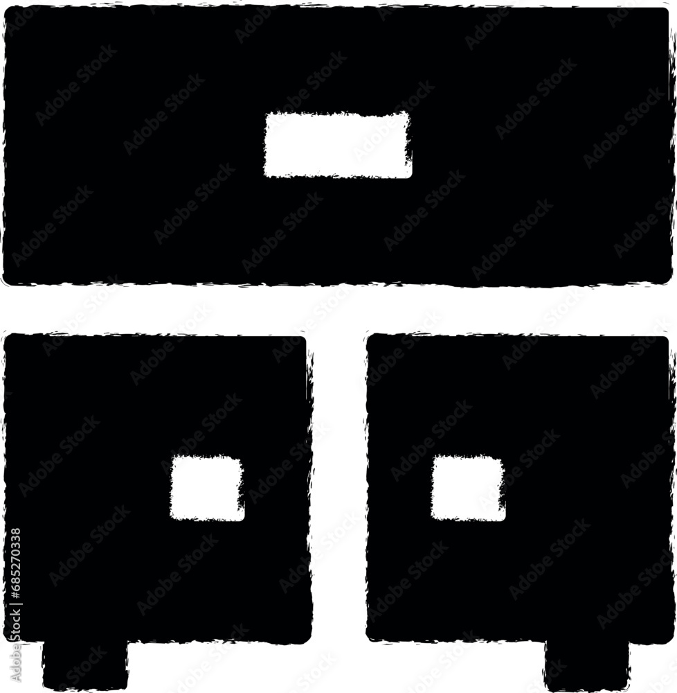 nightstand glyph icon grunge style vector nightstand glyph icon grunge style vector