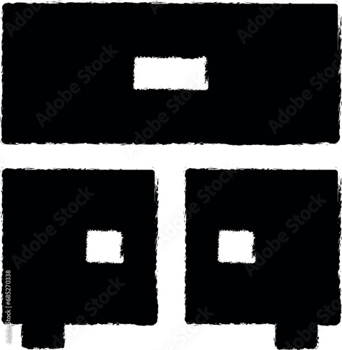 nightstand glyph icon grunge style vector