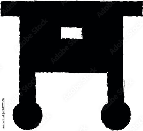 nightstand glyph icon grunge style vector