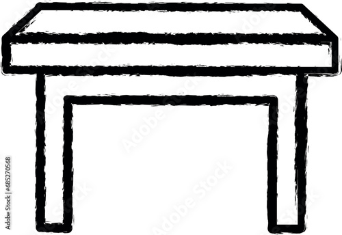 picnic table icon grunge style vector