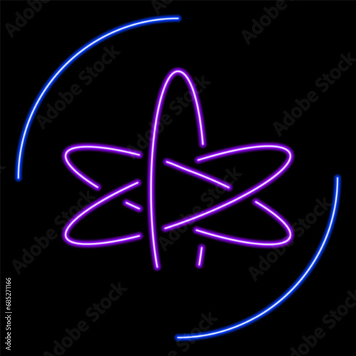 Atheism Angle neon sign, modern glowing banner design, colorful modern design trends on black background. Vector illustration.