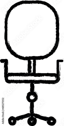 swivel chair icon grunge style vector