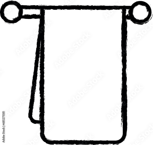 towel hanger icon grunge style vector