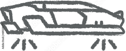 Hover car, technology icon grunge style vector