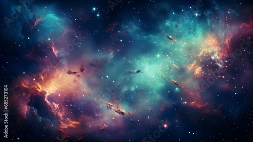 surreal abstract space background, colorful galaxy and lights ,Generated with AI.