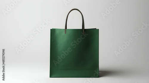 Wallpaper Mural Dark Green Shopping Bag on a white Background with Copy Space. Template for Sales and Auctions Torontodigital.ca
