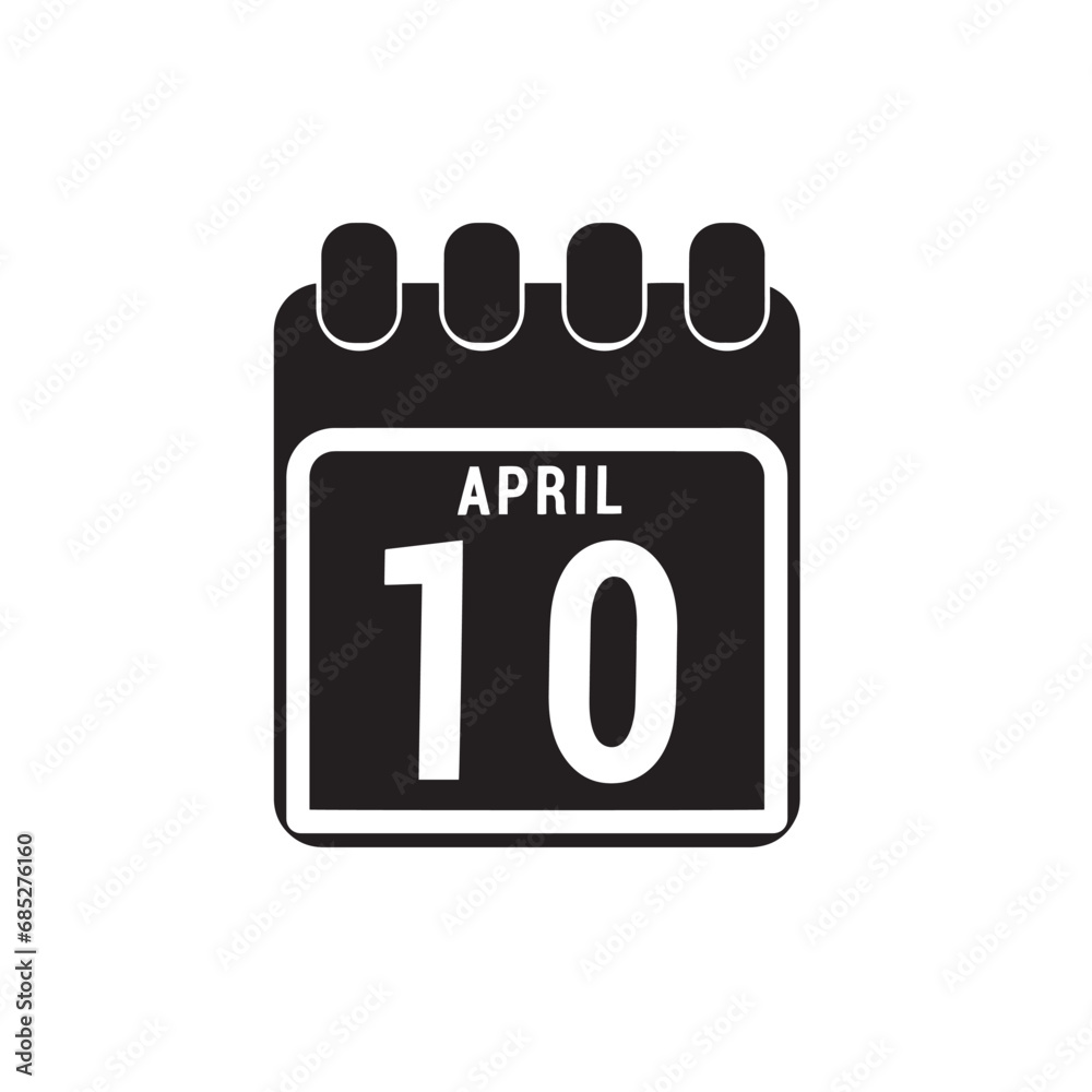 Calendar displaying page of the day 10th (tenth) of the April - Day 10 of the month. Illustration
Calendar displaying page of the day 10th (tenth) of the April - Day 10 of the month. Illustration