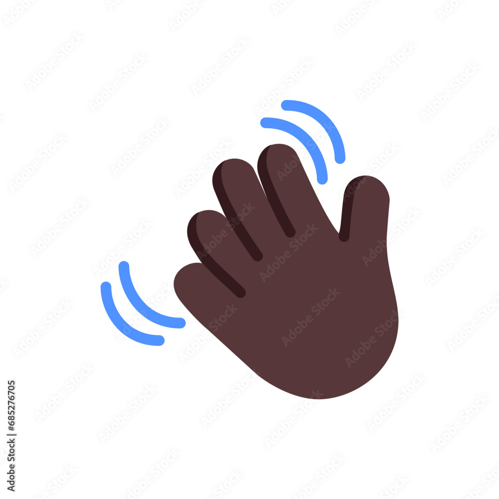Obraz premium Waving Hand: Dark Skin Tone