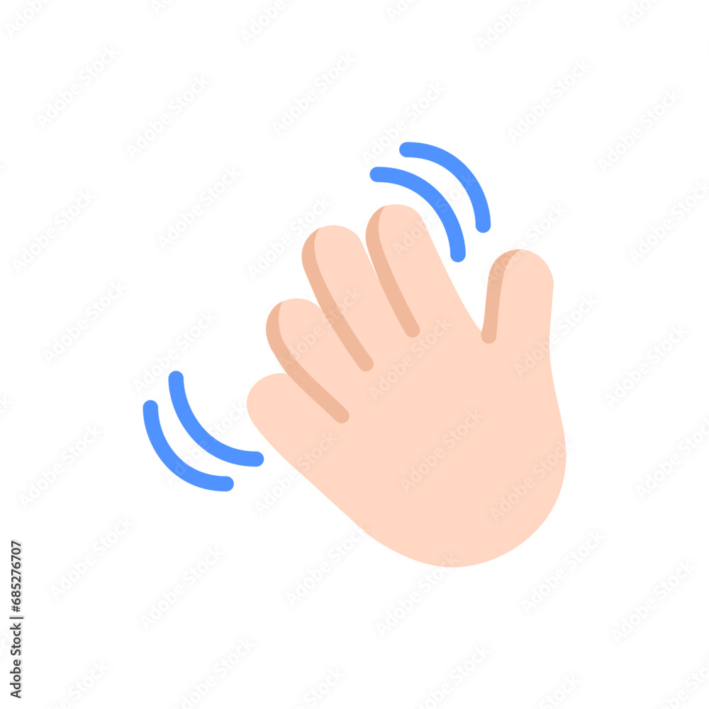 Fototapeta premium Waving Hand: Light Skin Tone