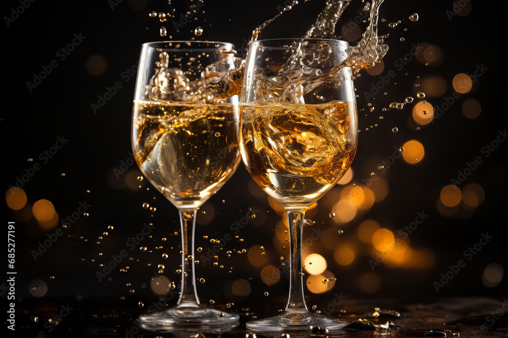 Celebration toast with champagne. New Year. Generative Ai Celebration toast with champagne. New Year. Generative Ai