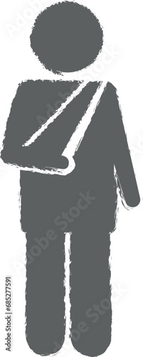 Insurance, cast, cover, outpatient, polyclinic icon grunge style vector