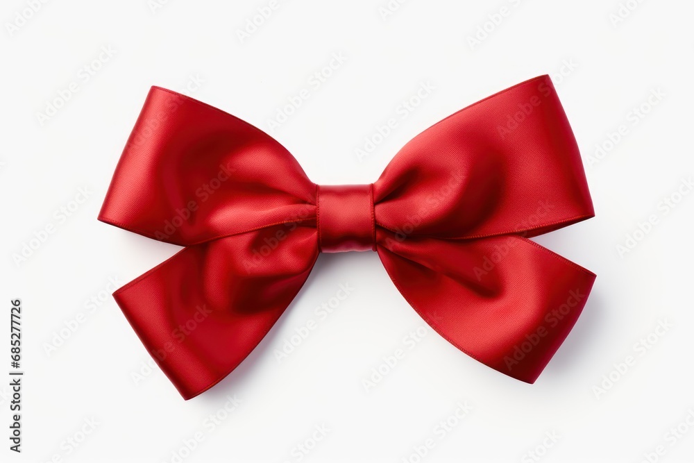 Red bow isolated on white background with clipping path
