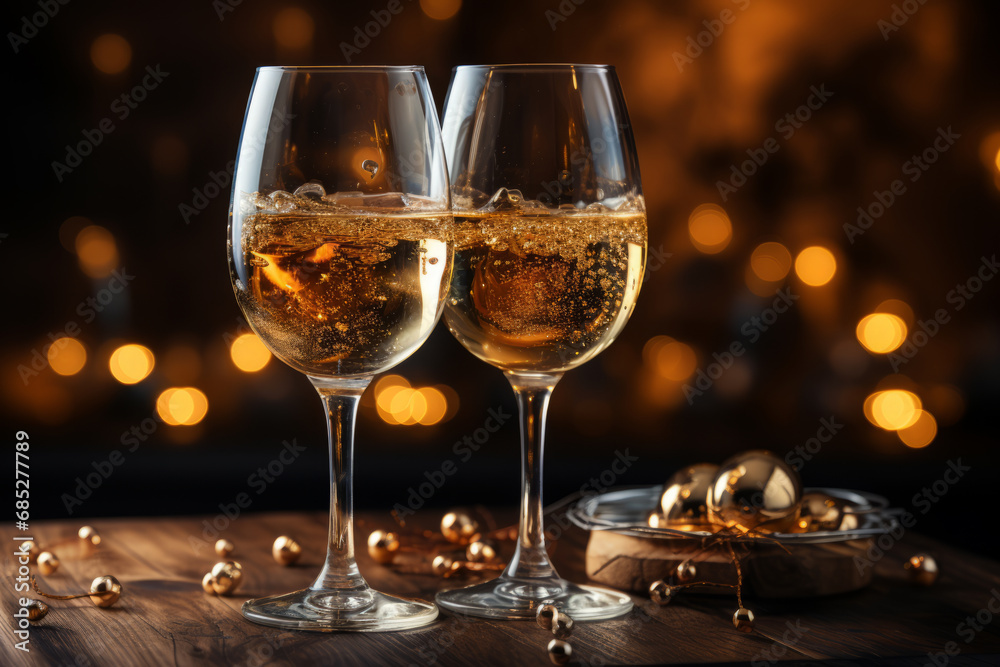 Celebration toast with champagne. New Year. Generative Ai Celebration toast with champagne. New Year. Generative Ai