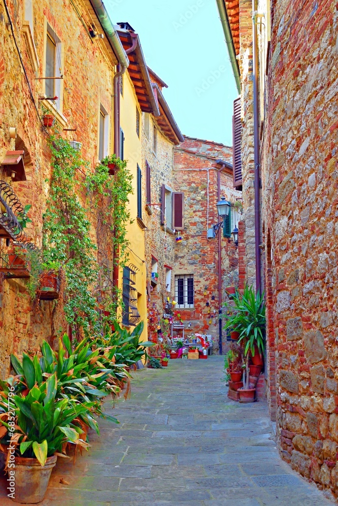 landscape of the medieval village of Lucignano in the province of Arezzo in Tuscany, Italy