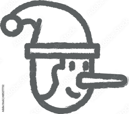 Pinocchio, Italy icon grunge style vector